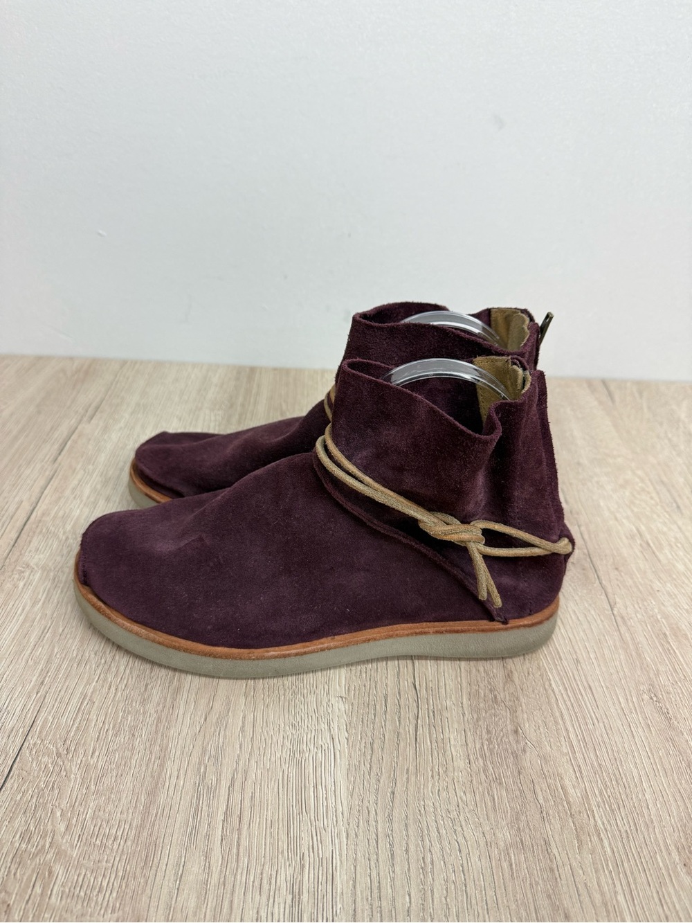 Sundance Satorisan Silver Lake Suede Boots Booties OxbloodRed Burgundy Zipper 39